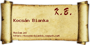 Kocsán Bianka névjegykártya