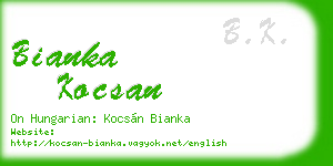 bianka kocsan business card